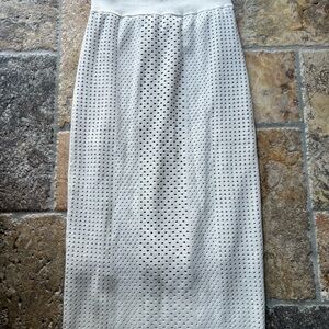 Express White Perforated Pencil Skirt